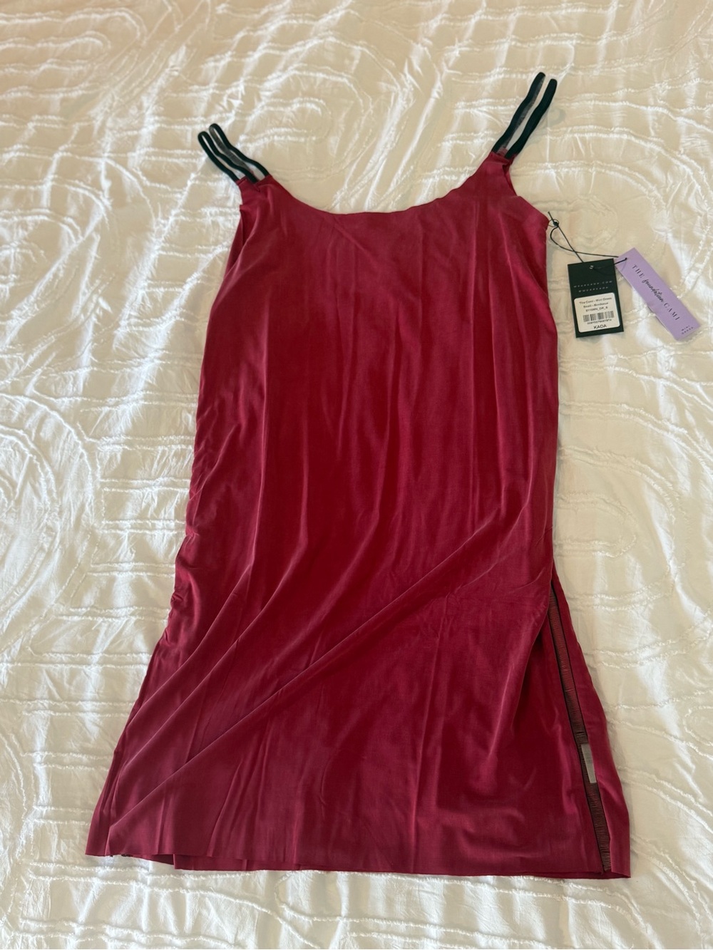Kada Merlot  mini dress with black trim size S MSRP $298